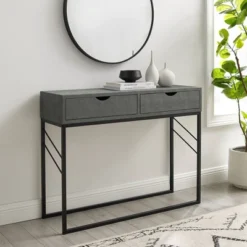Faux Shagreen Modern 2 Drawer Entry Table - Saracina Home 16 Faux Shagreen Modern 2 Drawer Entry Table - Saracina Home -Saracina Home GUEST 6219430c 32ea 4f7f 80c4 8c4b297fdf88