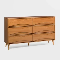 Mid-Century Modern Contoured 6 Drawer Dresser - Saracina Home -Saracina Home GUEST 628af1bf c5d4 409a bc87 39c89bc74125