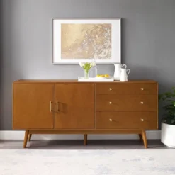 70" Mid-century Modern 3 Drawer And 2 Door Sideboard - Saracina Home -Saracina Home GUEST 653d3b71 c739 47e6 833f f569b8ad58be