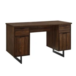 DuPonte Modern Double Sided Pedestal Executive Desk Dark Walnut - Saracina Home -Saracina Home GUEST 65b63108 c959 4aba a296 8e923571c849