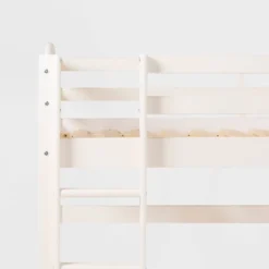 Twin Solid Pine Wood Low Loft Bed White - Saracina Home -Saracina Home GUEST 65ec7841 8c03 462e ad9e 307758571403