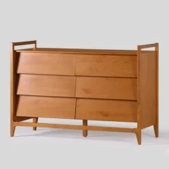 Mid-Century Modern Solid Wood Paneled 6 Drawer Dresser - Saracina Home -Saracina Home GUEST 68dcaeee c7b9 4713 9959 e46e4d7ca287