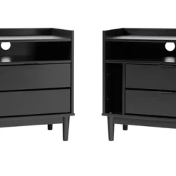 2pk Mid-Century Modern Solid Wood 2 Drawer Storage Nightstands - Saracina Home -Saracina Home GUEST 68ea8919 fae8 48c6 aef2 14de0162909c