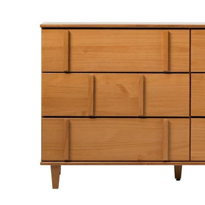 Modern Vertical Accent Solid Wood 6 Drawer Double Dresser - Saracina Home 20 Modern Vertical Accent Solid Wood 6 Drawer Double Dresser - Saracina Home - Image 18
