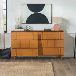 Modern Vertical Accent Solid Wood 6 Drawer Double Dresser - Saracina Home 30 Modern Vertical Accent Solid Wood 6 Drawer Double Dresser - Saracina Home -Saracina Home GUEST 6c23bef8 e024 4617 a9f7 dd4f1807e7f0