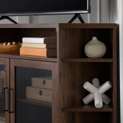 Corner TV Stand For TVs Up To 55" With Metal Mesh Doors - Saracina Home 9 Corner TV Stand For TVs Up To 55" With Metal Mesh Doors - Saracina Home - Image 7