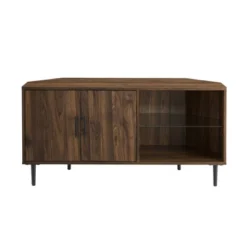 Contemporary Corner TV Stand For TVs Up To 55" Dark Walnut - Saracina Home -Saracina Home GUEST 7166d9c9 2175 4acc 998e a0a2a5ad4d69