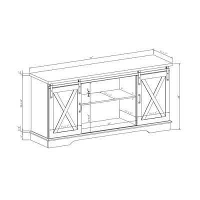 Modern Transitional Sliding Barndoor TV Stand For TVs Up To 65"- Saracina Home 16 Modern Transitional Sliding Barndoor TV Stand For TVs Up To 65"- Saracina Home - Image 14