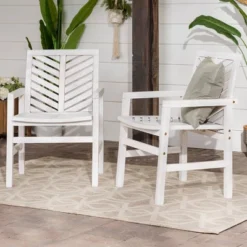 2pk Slatted Chevron Acacia Wood Patio Chairs - Saracina Home -Saracina Home GUEST 72a4d14c a6a5 412b ade3 033639345d7d