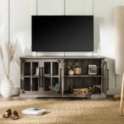 Avalene Modern Farmhouse 4 Door Glass Window Pane TV Stand For TVs Up To 65" - Saracina Home 41 Avalene Modern Farmhouse 4 Door Glass Window Pane TV Stand For TVs Up To 65" - Saracina Home -Saracina Home GUEST 74c21f3c 82c3 4fe8 90ae 1cc0e14becaf