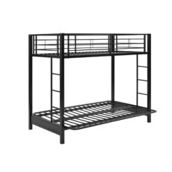 Twin Over Futon Analise Metal Bunk Bed Black - Saracina Home 11 Twin Over Futon Analise Metal Bunk Bed Black - Saracina Home -Saracina Home GUEST 74e2d72d ba1e 41f2 80bc 6da6082dff35