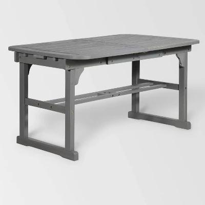 Ravenscroft Modern Boho Acacia Wood Slat Top Rectangle Extendable Outdoor Table - Saracina Home 4 Ravenscroft Modern Boho Acacia Wood Slat Top Rectangle Extendable Outdoor Table - Saracina Home - Image 2