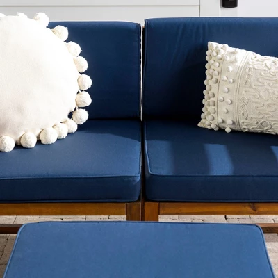 3pc Modular Acacia Wood Patio Chat Set With Cushions - Saracina Home 9 3pc Modular Acacia Wood Patio Chat Set With Cushions - Saracina Home - Image 7