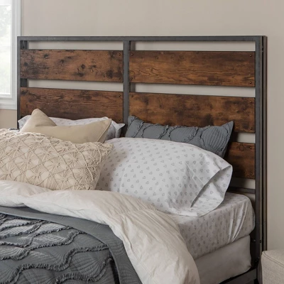 Queen Urban Chic Metal And Wood Plank Bed Brown - Saracina Home 7 Queen Urban Chic Metal And Wood Plank Bed Brown - Saracina Home - Image 5