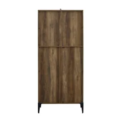 68" Grevaldi Industrial Mesh Side Bookshelf Rustic Oak - Saracina Home -Saracina Home GUEST 7855ed75 5894 400e 8df0 dfec1b6a0be2