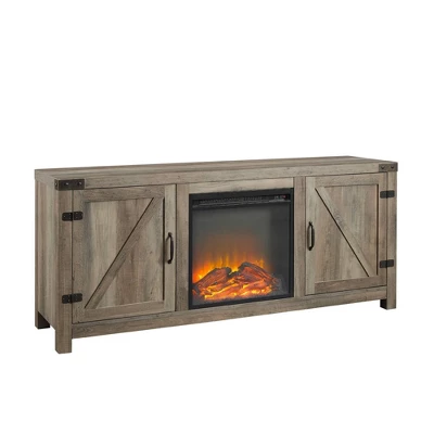 Clarabelle Double Door Farmhouse Electric Fireplace TV Stand For TVs Up To 65" - Saracina Home 8 Clarabelle Double Door Farmhouse Electric Fireplace TV Stand For TVs Up To 65" - Saracina Home - Image 6