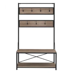 72" Urban Farmhouse Mixed Material Hall Tree - Saracina Home -Saracina Home GUEST 79cbf97b 4de3 4184 b4df 18590536bced