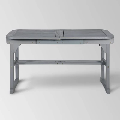 Ravenscroft Modern Boho Acacia Wood Slat Top Rectangle Extendable Outdoor Table - Saracina Home 5 Ravenscroft Modern Boho Acacia Wood Slat Top Rectangle Extendable Outdoor Table - Saracina Home - Image 3