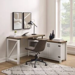 Farmhouse Rustic L Shaped Desk With Storage - Saracina Home -Saracina Home GUEST 7ac8ccdc 28cc 432d 8e71 4f0bbde4f47b