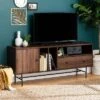 Modern Vinyl Record Player Storage TV Stand For TVs Up To 65" Dark Walnut - Saracina Home 2 Modern Vinyl Record Player Storage TV Stand For TVs Up To 65" Dark Walnut - Saracina Home -Saracina Home GUEST 7d77035b 09cc 4256 8058 d906b0f2af6e
