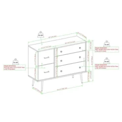 Ivora Lifted Mid-Century Modern Asymmetrical 5 Drawer Dresser - Saracina Home -Saracina Home GUEST 82df34cb fb26 4205 a22e d1f02fc65cf6