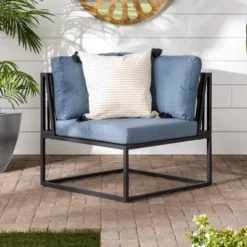 Outdoor Modern Modular Patio Corner Chair Blue - Saracina Home -Saracina Home GUEST 8690b103 f0d8 4722 93ba a510be7f6221