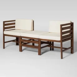 3pc Modular Acacia Wood Patio Chat Set With Cushions - Saracina Home 41 3pc Modular Acacia Wood Patio Chat Set With Cushions - Saracina Home -Saracina Home GUEST 87867d10 2ed7 4519 8f7f 353e1fd3ffa4