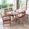 Ravenscroft 6pc Acacia Wood Patio Dining Set With Cushions - Saracina Home