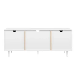 Modern 2 Door TV Stand For TVs Up To 65" Solid White/Coastal Oak/White - Saracina Home -Saracina Home GUEST 8d6299a7 77ec 4747 bf51 2c259129aef5