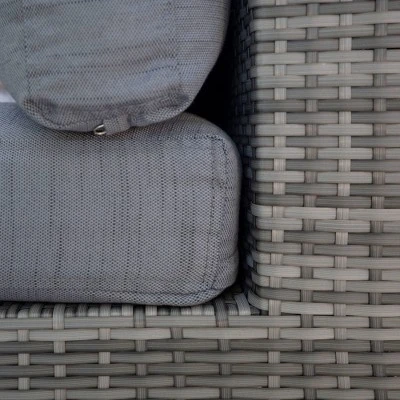 4pc Metal Multi-Shade Rattan Sectional - Gray - Saracina Home 9 4pc Metal Multi-Shade Rattan Sectional - Gray - Saracina Home - Image 7