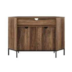 Atticus Modern Farmhouse 2 Door Corner TV Stand For TVs Up To 55" Rustic Oak - Saracina Home -Saracina Home GUEST 900f6adf 45c0 46b7 af93 6ba1b19d3f99