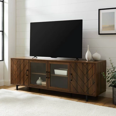 Vik Modern Boho 4 Door Herringbone TV Stand For TVs Up To 80" - Saracina Home 10 Vik Modern Boho 4 Door Herringbone TV Stand For TVs Up To 80" - Saracina Home - Image 8