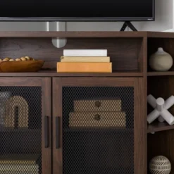 Corner TV Stand For TVs Up To 55" With Metal Mesh Doors - Saracina Home 23 Corner TV Stand For TVs Up To 55" With Metal Mesh Doors - Saracina Home -Saracina Home GUEST 90874f44 7a56 4e2e 9a74 aef7d9c18351