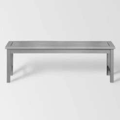 Ravenscroft Modern Boho Acacia Wood Slat Top Outdoor Dining Bench - Gray Wash - Saracina Home -Saracina Home GUEST 90fc182e 8833 415a b6e1 b3ef226c297b