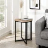 Modern Metal Bar Round Side Table Coastal Oak/Black ­ Saracina Home -Saracina Home GUEST 91f1e357 0a77 4942 9a41 1da658578d5c