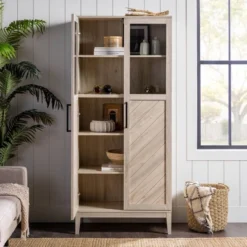 68" Boho Modern Tall Storage Wood Cabinet - Saracina Home -Saracina Home GUEST 9218534d e192 4497 bcb5 8a691d61535c