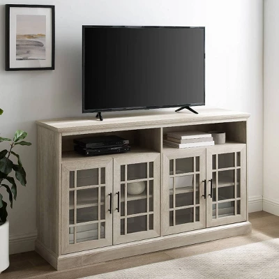 Transitional 4 Door Windowpane TV Stand For TVs Up To 65" - Saracina Home 8 Transitional 4 Door Windowpane TV Stand For TVs Up To 65" - Saracina Home - Image 6