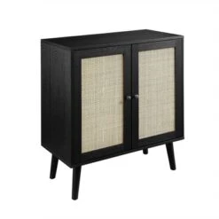Modern Boho Wood And Rattan 2 Door Accent Cabinet - Saracina Home -Saracina Home GUEST 9280fbd2 642c 487d afa3 f8d704147a63