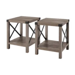 Set Of 2 Sophie Rustic Farmhouse X Frame Side Tables - Saracina Home -Saracina Home GUEST 960bef5e 3c5c 4d02 b13f f506cb00d421