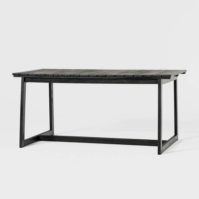 Saracina Home 66" Modern Acacia Slatted Rectangle Outdoor Dining Table 5 Saracina Home 66" Modern Acacia Slatted Rectangle Outdoor Dining Table - Image 3