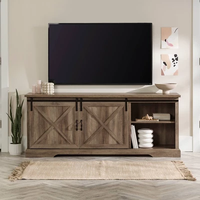 Clarabelle Double Sliding X Barn Door TV Stand For TVs Up To 80" - Saracina Home 18 Clarabelle Double Sliding X Barn Door TV Stand For TVs Up To 80" - Saracina Home - Image 16