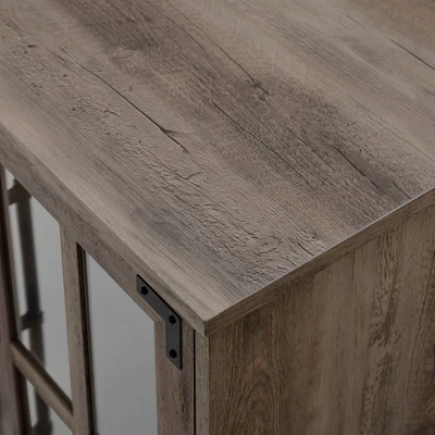 Avalene Modern Farmhouse 4 Door Glass Window Pane TV Stand For TVs Up To 65" - Saracina Home 6 Avalene Modern Farmhouse 4 Door Glass Window Pane TV Stand For TVs Up To 65" - Saracina Home - Image 4