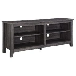 Transitional 4 Cubby Wood Open Storage TV Stand For TVs Up To 65"- Saracina Home -Saracina Home GUEST 9b7ac2df b47e 4854 8161 aae16d90f836