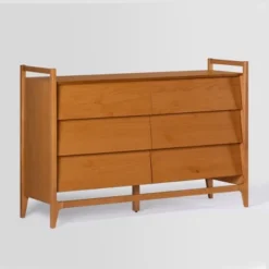 Mid-Century Modern Solid Wood Paneled 6 Drawer Dresser - Saracina Home -Saracina Home GUEST 9ba5ba44 2f1a 4b1c ad93 c52196e4f262