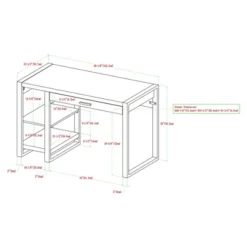48" Industrial Farmhouse Tech Desk With USB Dark Walnut - Saracina Home -Saracina Home GUEST 9dc32ca9 1669 4b0f 9cc4 24355437a07a