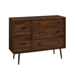 Ivora Lifted Mid-Century Modern Asymmetrical 5 Drawer Dresser - Saracina Home -Saracina Home GUEST a2001711 f7c0 4188 bac4 4c7518530264