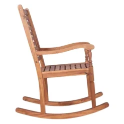 Bamberg Transitional Acacia Wood Outdoor Rocking Chair - Saracina Home -Saracina Home GUEST a3d1d40e 25e3 46f0 89f7 27e03efb18b7