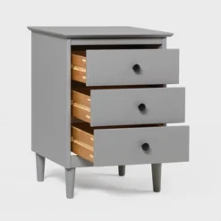Stiva Classic Mid-Century Modern 3 Drawer Nightstand - Saracina Home -Saracina Home GUEST a506790f 4fc7 4f2c a41e 91b3596872bb