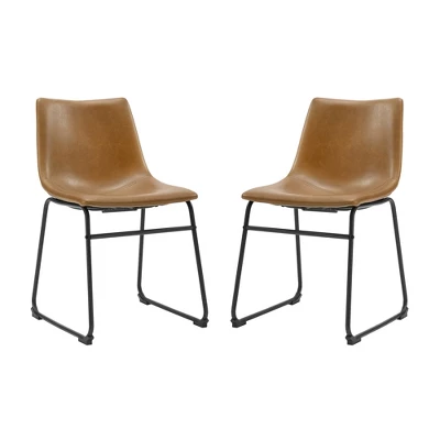 Set Of 2 Laslo Modern Upholstered Faux Leather Dining Chairs - Saracina Home 12 Set Of 2 Laslo Modern Upholstered Faux Leather Dining Chairs - Saracina Home - Image 10