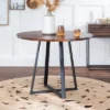 40" Urban Industrial Round Dining Table With Faux Wrap Leg Dark Walnut - Saracina Home -Saracina Home GUEST a71b5c63 e058 41d1 ba65 1ec624e80a42